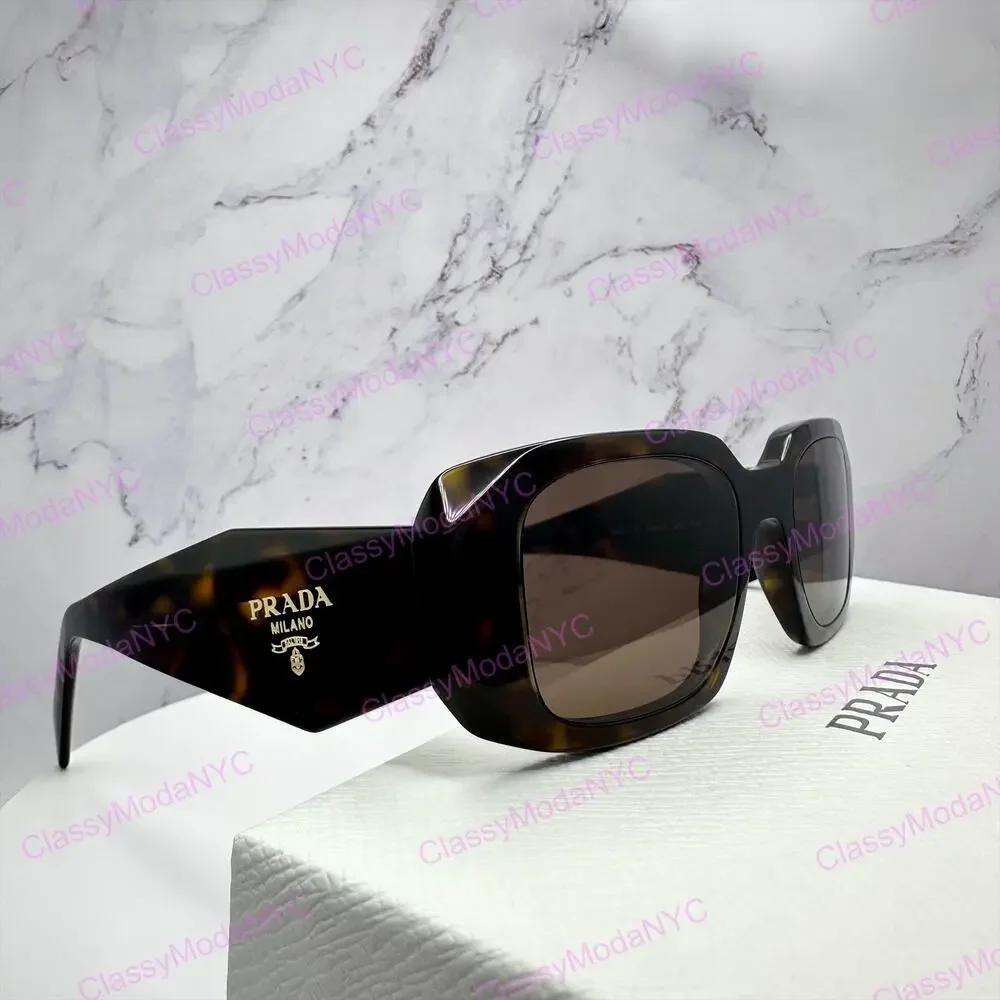PRADA Sunglasses New Brown Tortoise Acetate PR 17WS Symbole Logo Italy Authentic
